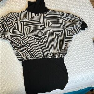 Black and White Geometric Patterned Dress